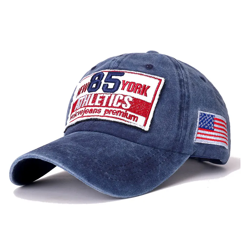 Navy Blue Новая мужская промытая Хлопковая женская шляпа в стиле ретро 3D спортивные нашивки вышитая бейсболка Мужская и женская повседневная Регулируемая уличная грузовые шапки - Цвет: Navy Blue