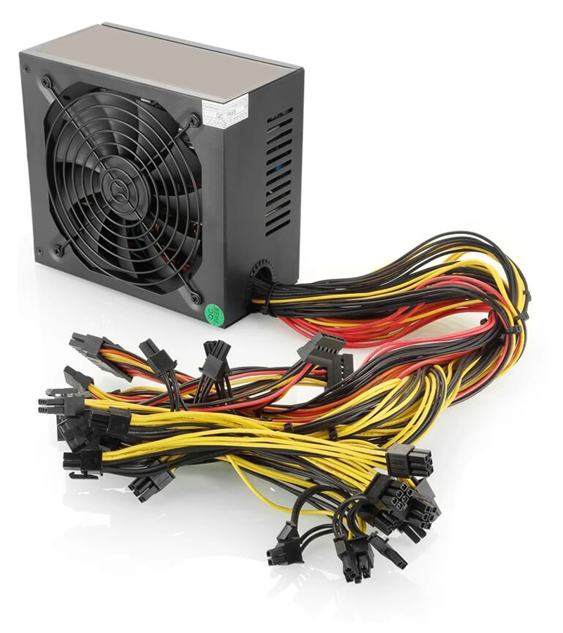Lianli 80plus gold mining rig 1600W источник питания asic bitcoin ethereum coin miner sever PSU материнской платы