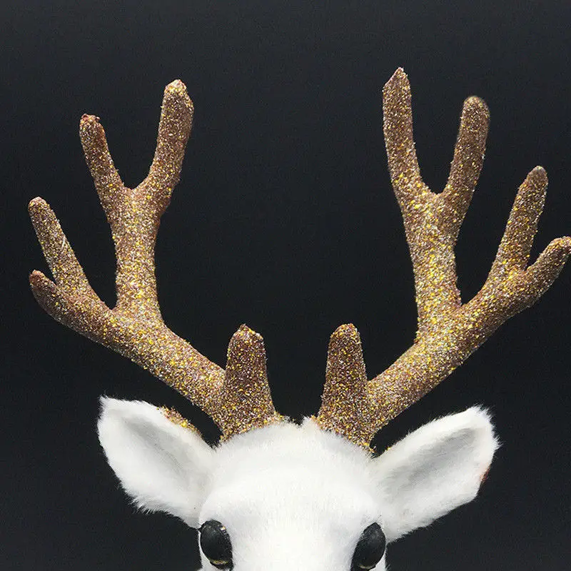 Золотой плюшевый Рождественский олень лось рождественские украшения для дома