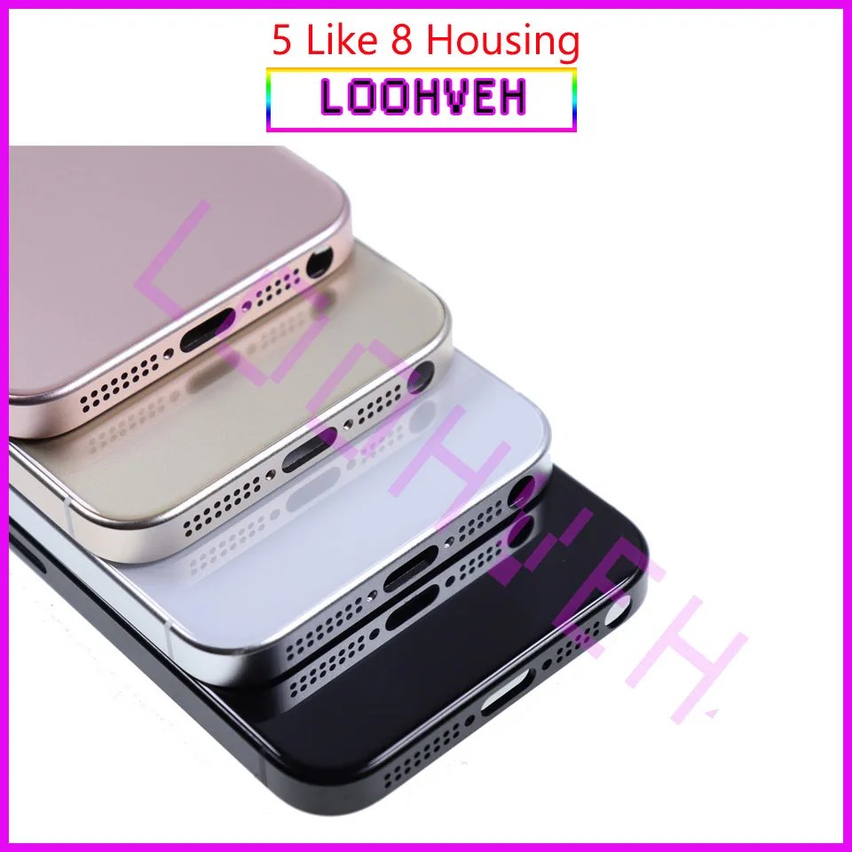 Для IPhone 5 5G или 5S и SE как 8 sty корпус крышка батареи дверь задняя крышка корпуса рамка задняя крышка+ батарея наклейка чехол