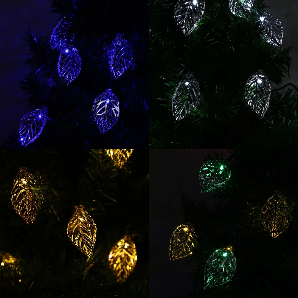 20 светодиодный солнечный свет Железный лист дерева строка светильник для