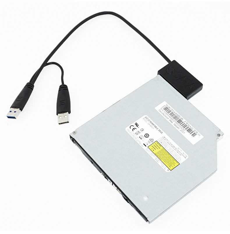 USB 3.0 to 90 Degree angled type Slimline SATA 7+6 13Pin CD DVD ROM driver Adapter With extral Power cable | Электроника
