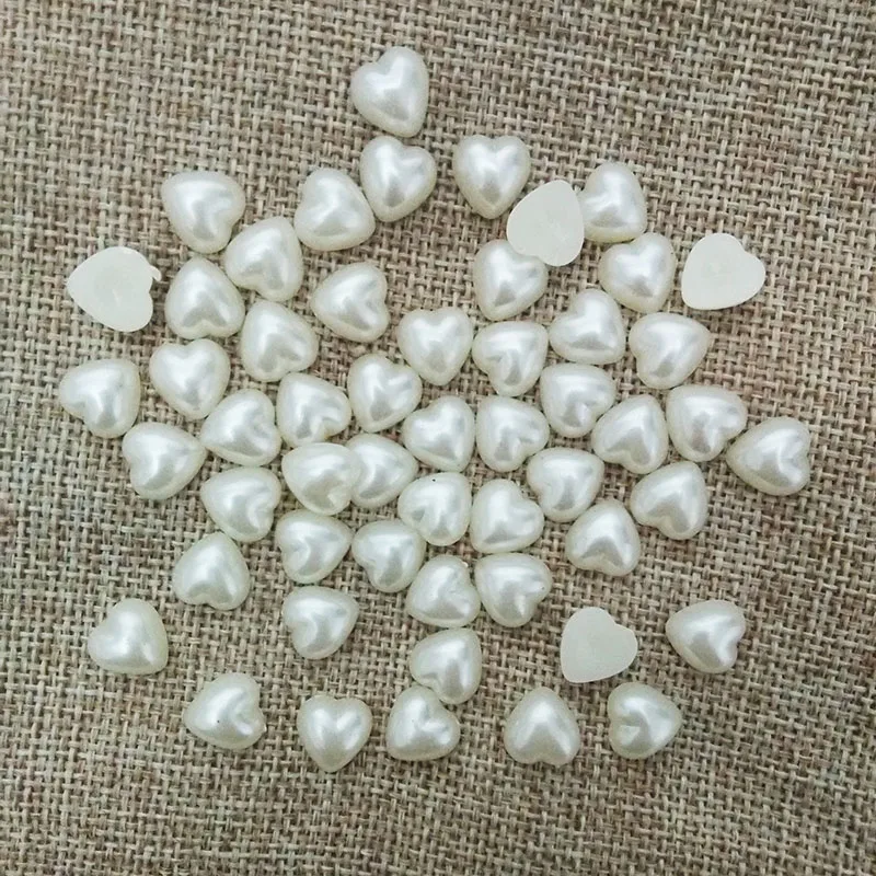 Бусины в форме сердца имитация жемчуга наклейки для красоты ногтей маникюрный