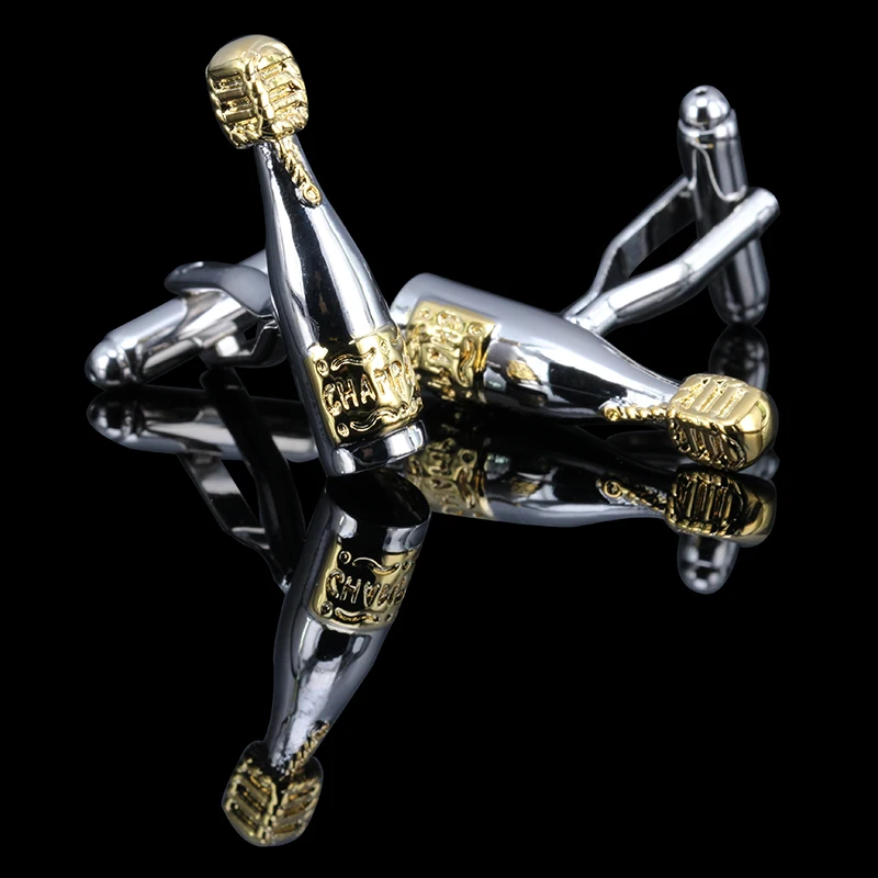 

Memolissa 3 Pairs Vintage Champagne Cufflinks with Gold High Quality Cufflinks Bouton De Manchette Men Jewelry