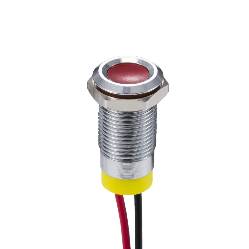 Вспышка Led Pilot 10 мм мигающая металлическая сигнальная лампочка 6 в 12 В Led Blink пилот, сигнальный огонь водонепроницаемый индикатор с проводом