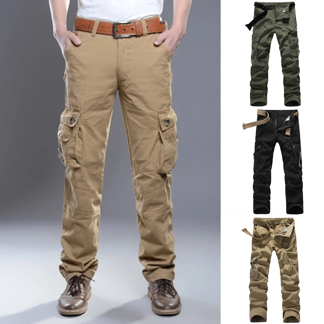 Горячая Прохладный Мужская Брюки карго армейская работа Fit повседневные штаны
