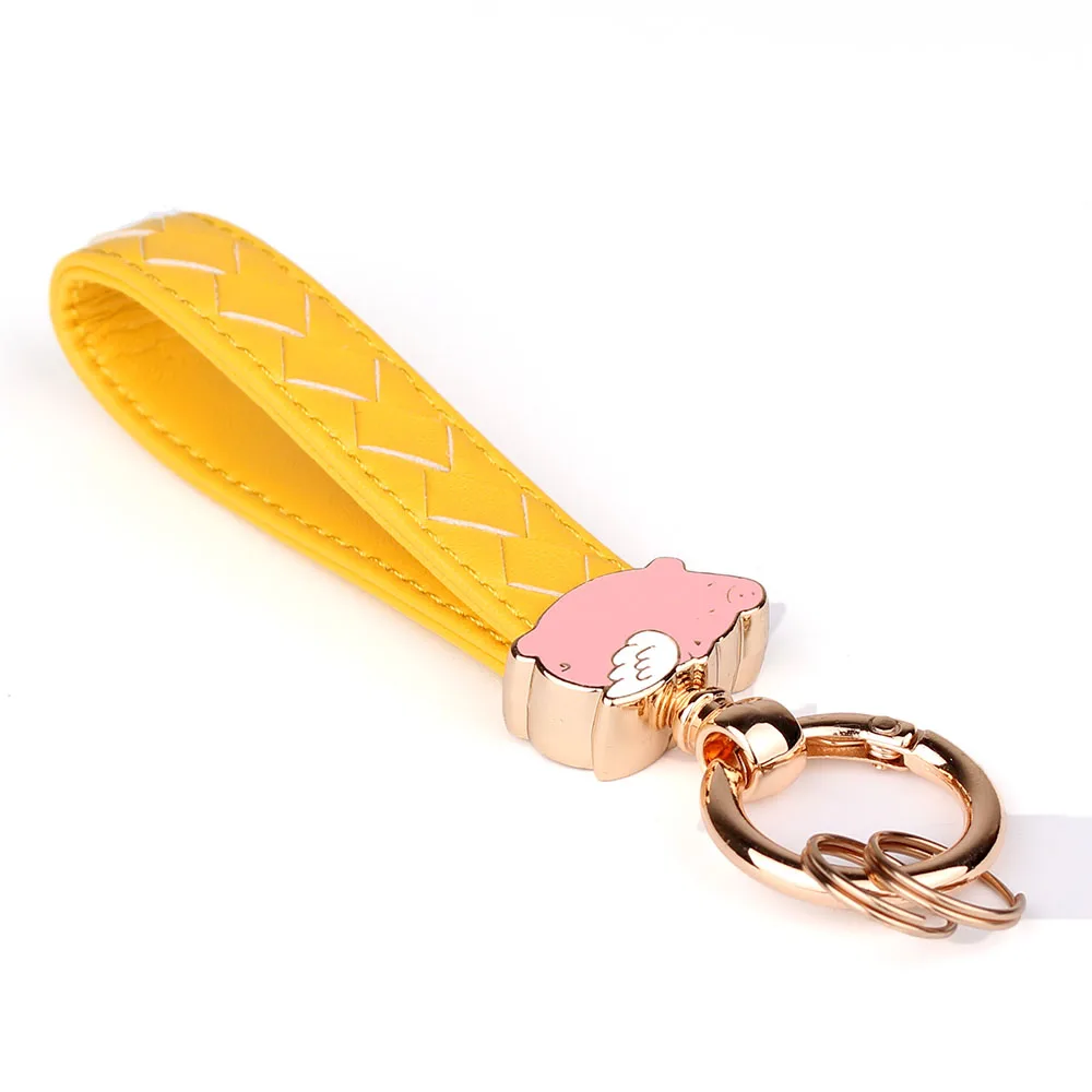 Cute Animal PU leather knitted Rope Keychain Car key chain Key Ring Women Holder | Украшения и аксессуары
