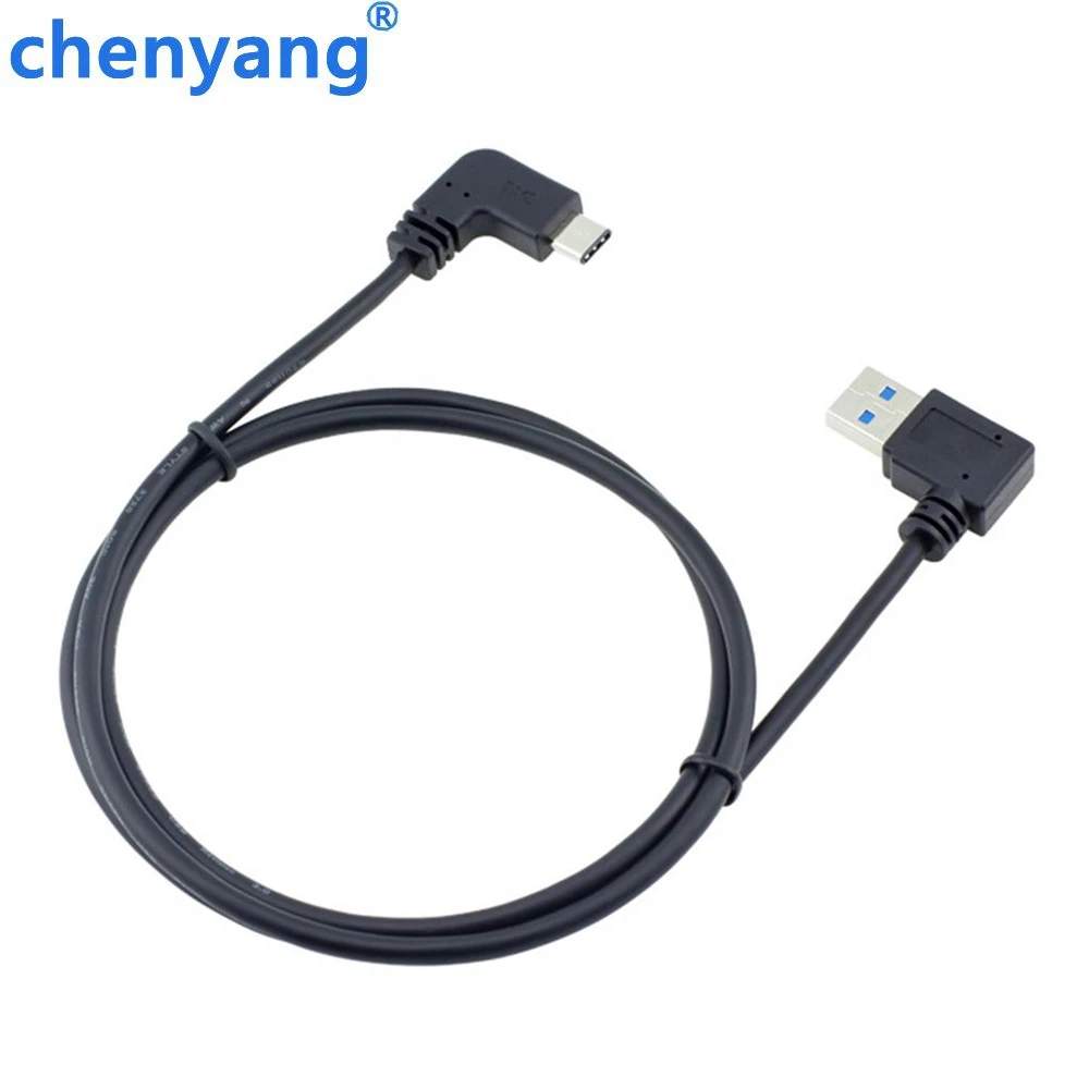 1 м USB 3 0 к Type c C правый и левый угловой до 90 градусов Угловой Мужской кабель для