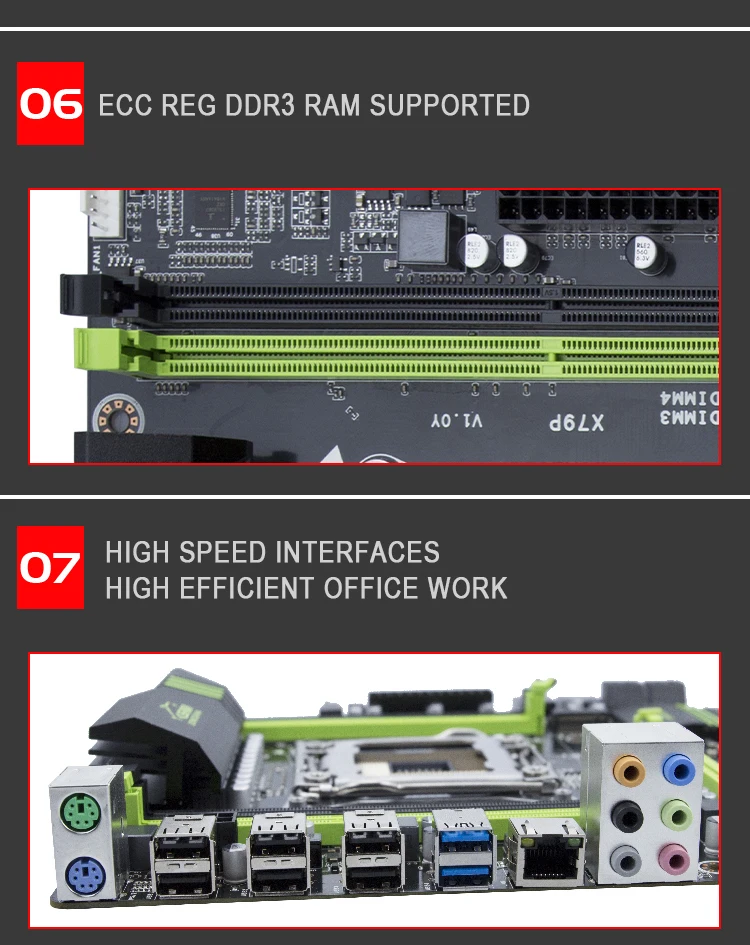 Jingsha X79 материнская плата LGA2011 ATX USB3.0 SATA3 PCI-E NVME M.2 SSD поддержка памяти REG ECC ram Xeon E5 cpu USB Flash 32G