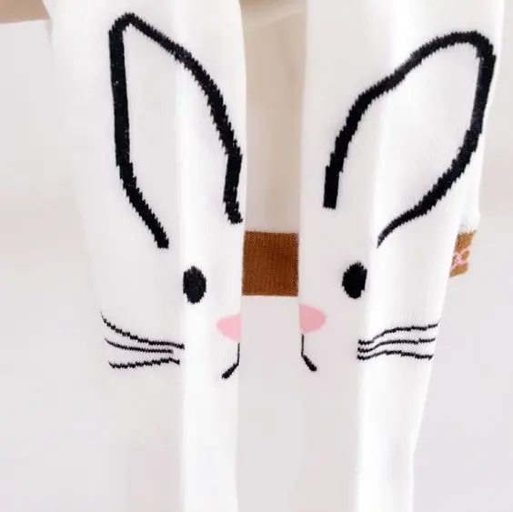 Новые колготки в Корейском стиле с рисунком кролика для маленьких девочек милые
