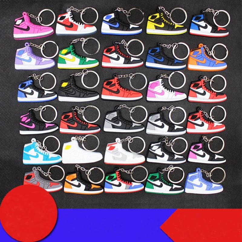 Мини силиконовая обувь Jordan Брелок колцо для ключей сумка цепочка Очаровательная