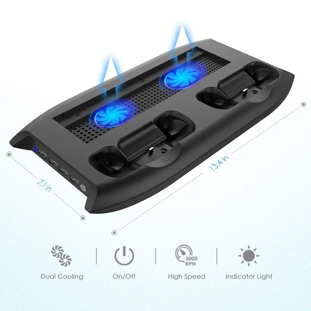 4 в 1 вертикальная подставка для Xbox one x с портами USB Hub + охлаждающий вентилятор док