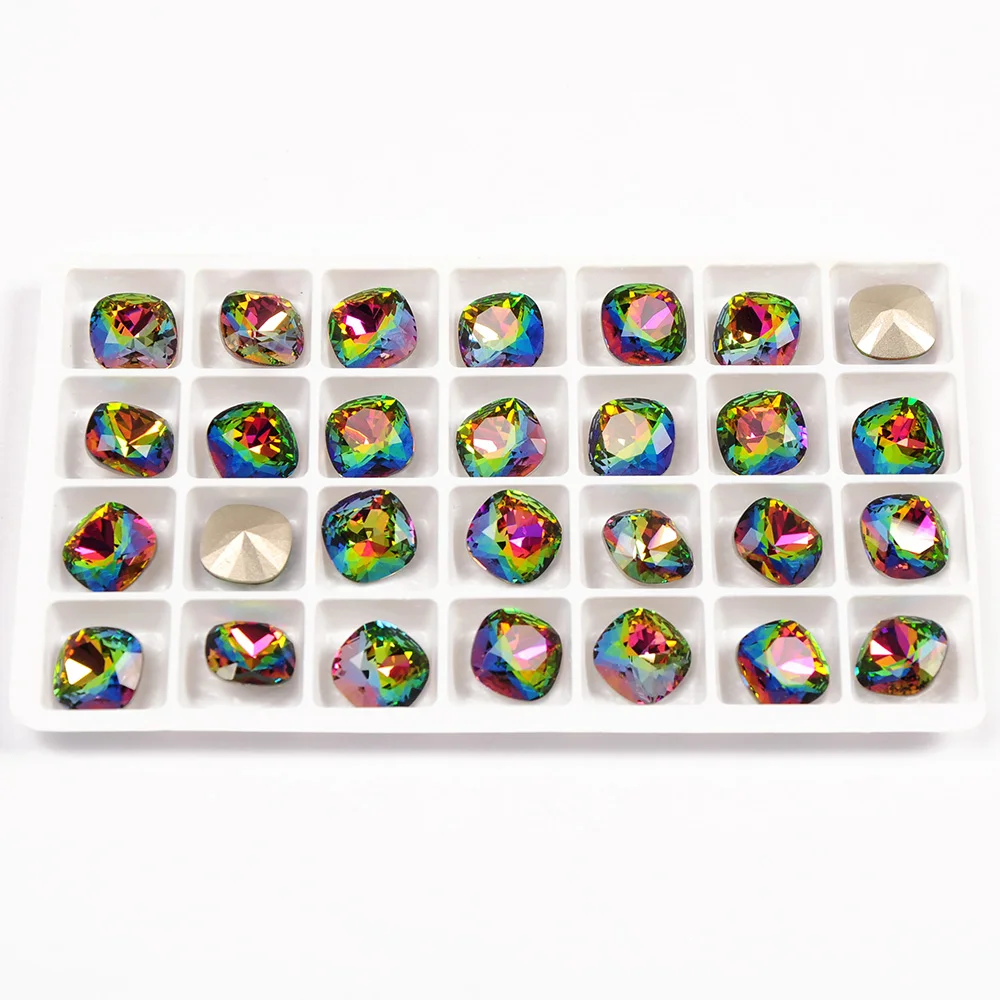 001VM искусственные стразы пришивные с золотой и серебряной основой стеклянные