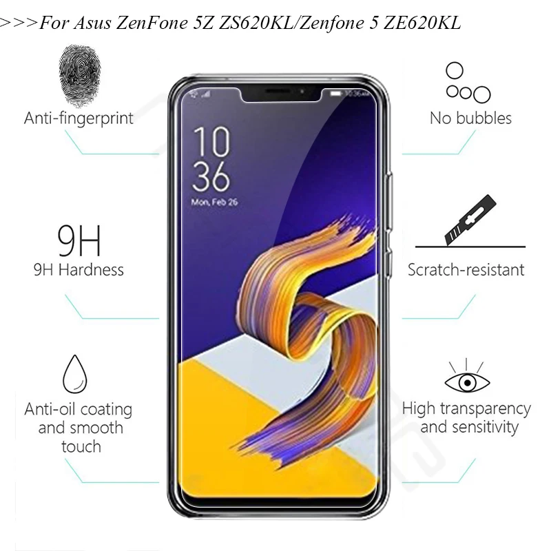Закаленное стекло 9H 2.5D для Asus Zenfone 5Z ZS620KL защитная Пленка премиум класса 5 ZE620KL 2