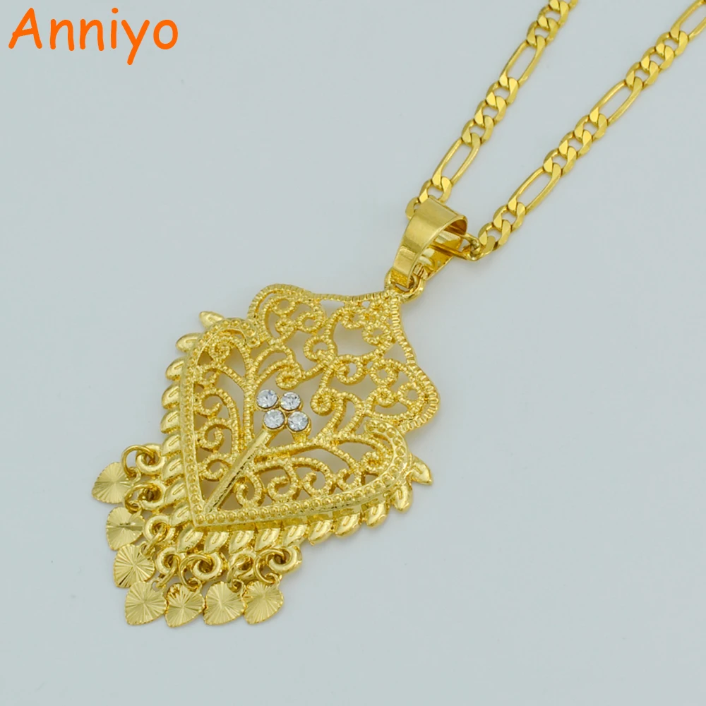 Anniyo/сердце, Африка, ожерелье с подвеской для женщин, Дубай, ожерелье для девочек, арабские ювелирные изделия, подарок для мамы, нигерийский/суданский/Эфиопский#026306