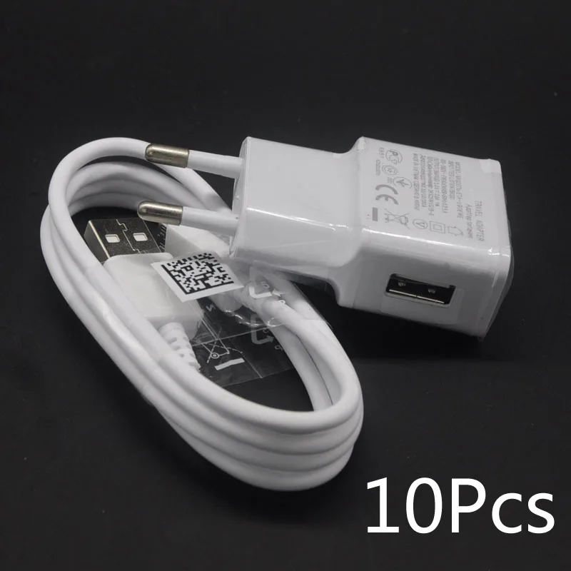 10 шт./лот 5 В 2 А настенное дорожное USB зарядное устройство с европейской вилкой