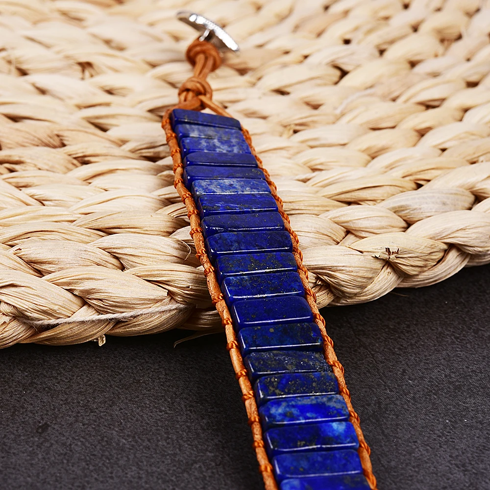 Кожаный браслет для женщин и мужчин Asingeloo Lazuli Lapis модные украшения йоги в стиле