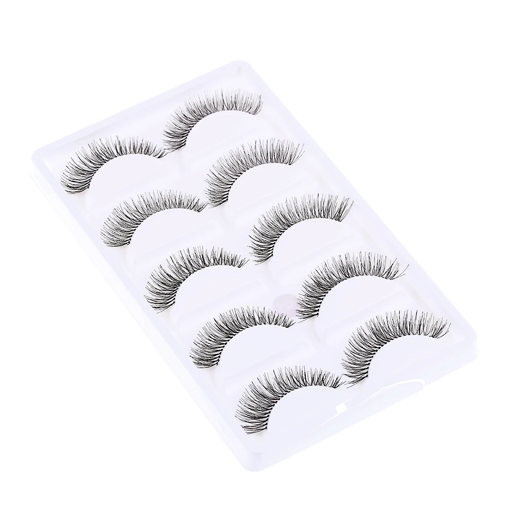 5 Pairs Pro Natural Long Sparse Cross False Eyelashes Handmade Thick Eye Lashes Women Makeup Beauty Extension Tools | Красота и