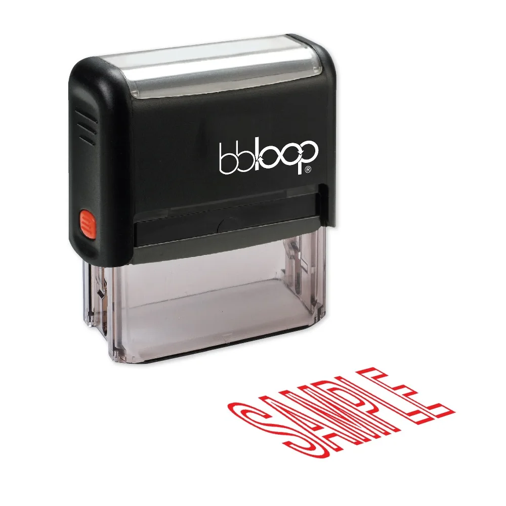 Bloop самозаполняющийся штамп образец прямоугольный лазерная гравировка красный |