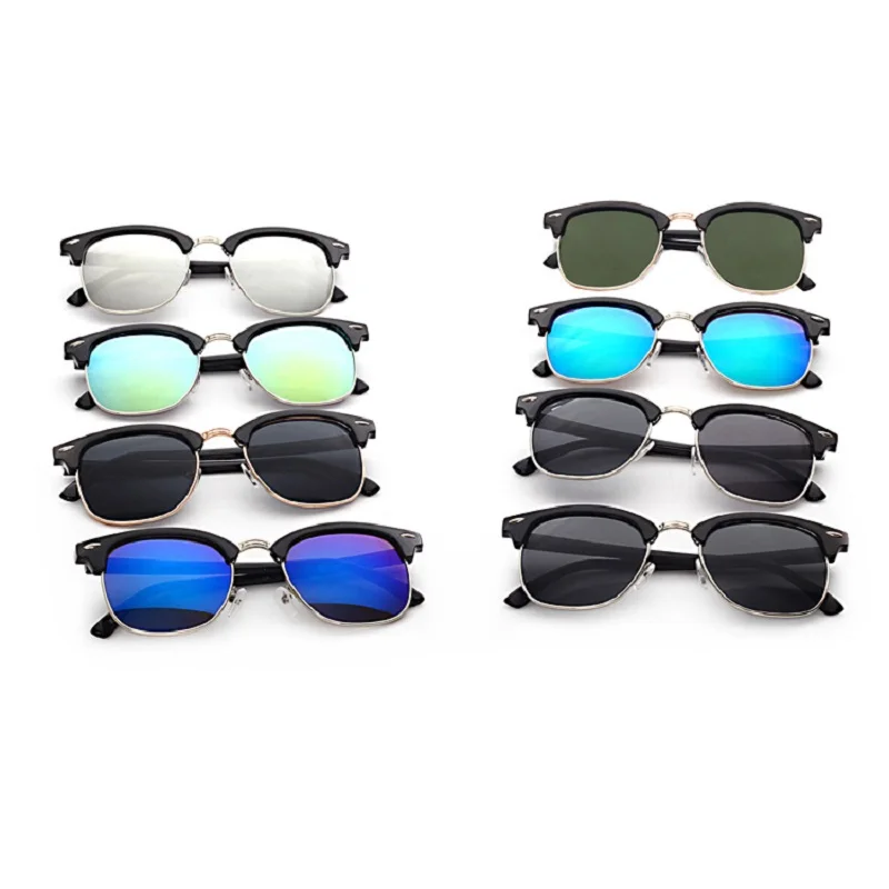 Солнцезащитные очки с полуметаллической оправой UV400 для мужчин и женщин