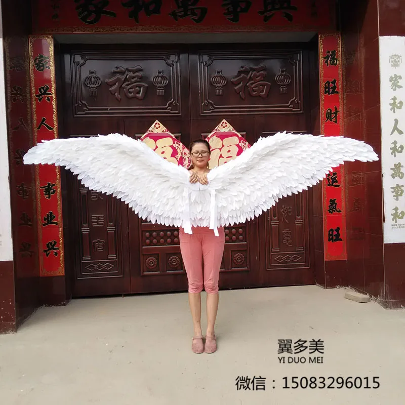 EMS free shipping Large size white angel feather wings beautiful rose red fairy stage performance supplies | Дом и сад