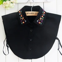 fashion women shirt fake collar detachable crystal flower false collars lapel blouse top lady girl clothes accessories tc21
