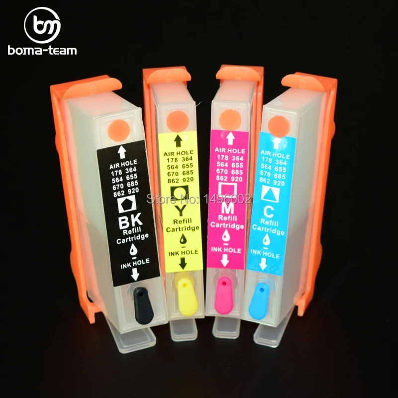 

4 Colors 564 564XL Empty Ink Cartridge With ARC Chip For HP Photosmart