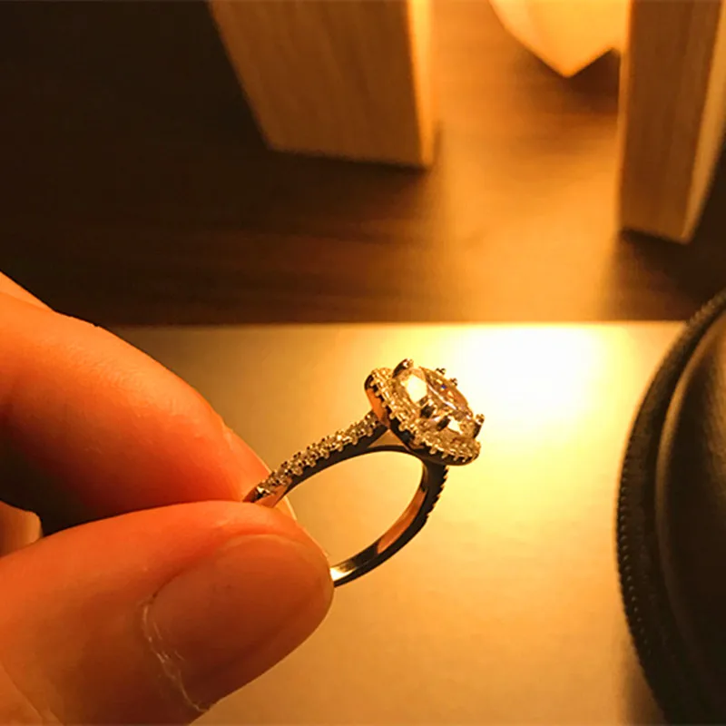 Классическое микро-кольцо с фианитом 8 мм женские роскошные брендовые