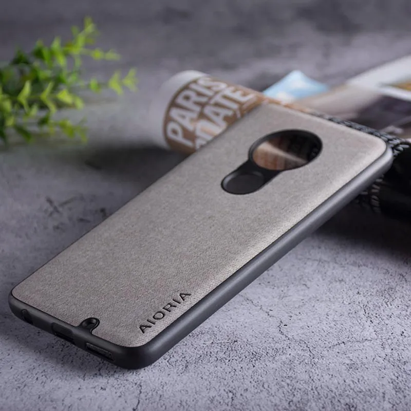 Текстильный чехол для moto rola moto G7 Plus G5S Plus, Мягкий ТПУ силиконовый материал и текстильный кожаный чехол, чехлы для moto G6 Plus - Цвет: Beige