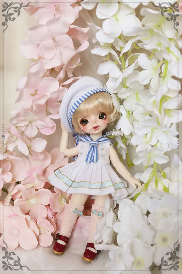 

BJD doll clothes suit white Western style clothes Sailor suit for 1/6 1/8 BJD Imda3.0 doll clothes accessories