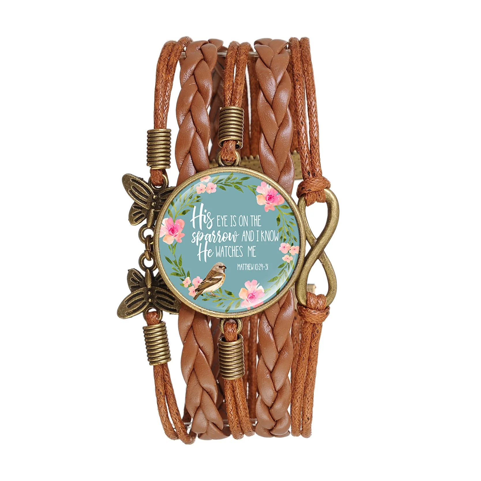 Новый креативный многослойный стеклянный кабошон Библейский стих кожаный