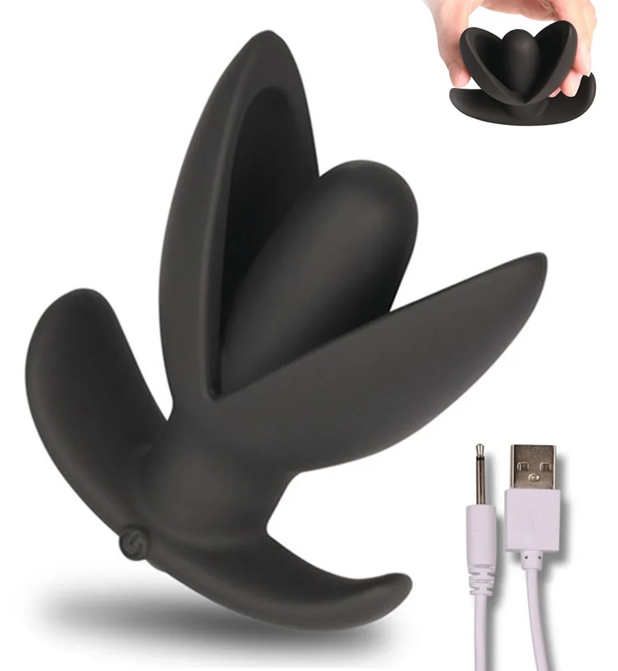 Растянутый 10 Режим Перезаряжаемый USB с зарядкой вибрирующий анальный штекер