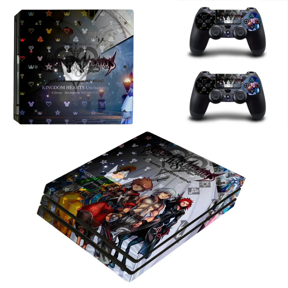 Кожаная наклейка Kingdom Hearts PS4 Pro для консоли Sony PlayStation 4 и 2 контроллеров Виниловая