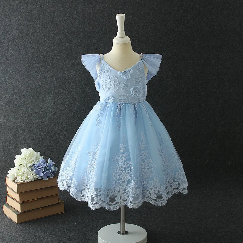 2019 New Summer Flower Dress Children Embroidered Backless Girls Dresses Princess Piano Prom Pageant Brithday Party Robe Fille | Детская