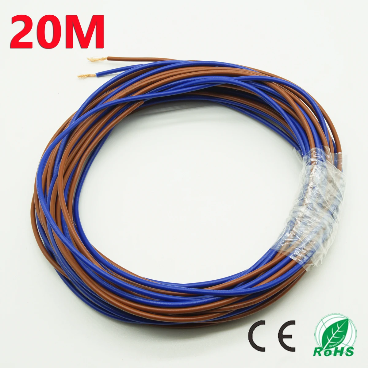 Электрический провод 20 метров луженая медная 2 Pin AWG изолированный ПВХ удлинитель