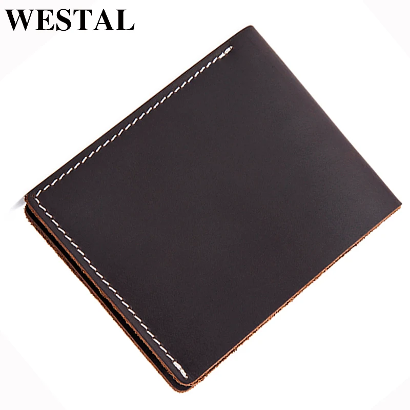 WESTAL Бешеный Конь Кожа Кошелек Мужской Натуральная кожа Бумажник Кошелёк