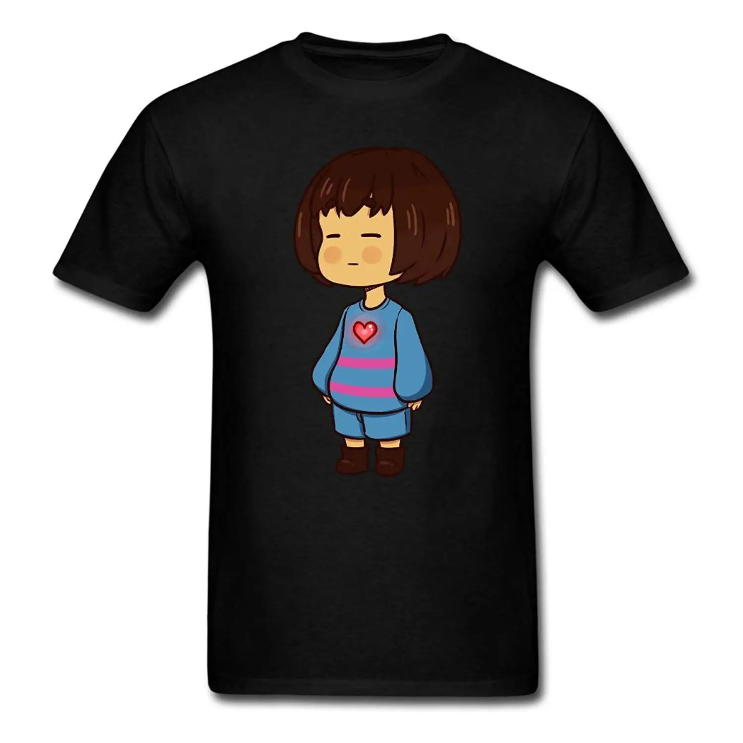 

Funny Mens Undertale Cute Frisk Generic T-Shirt Short-Sleeve 3D T Shirt Men Plus Size Cotton Tops Tee