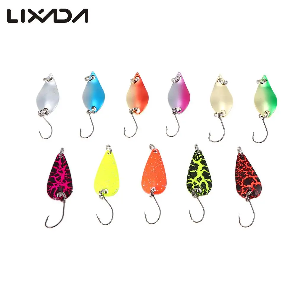 Lixada 11 шт./лот рыболовные металлические приманки набор смешанных цветов ложка