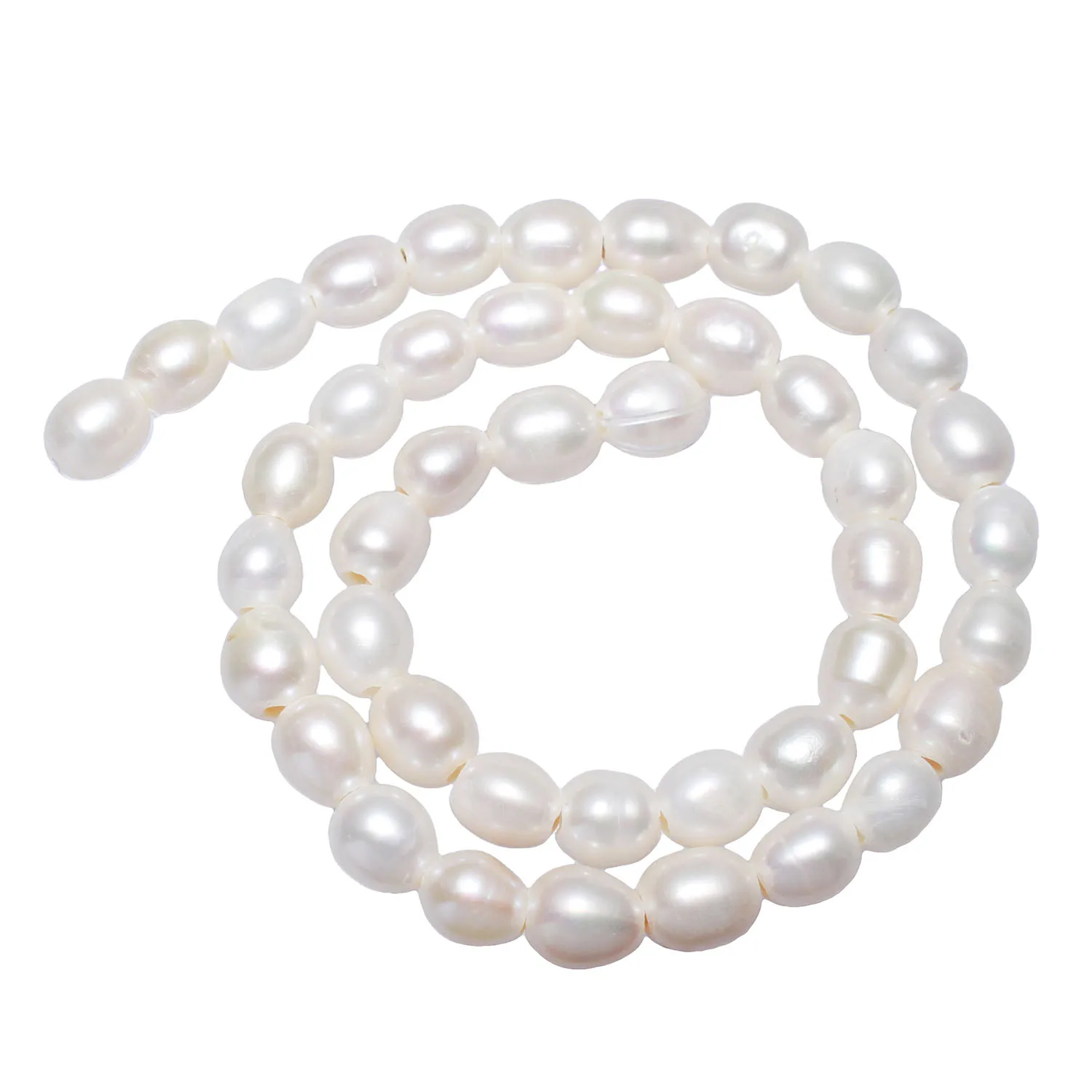 

Cultured Potato Freshwater Pearl Beads Natural White 8-9mm Sold By Strand