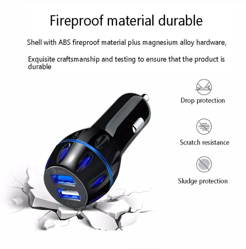 Франшиза двойной USB 12 V 24 3.1A мобильный телефон автомобильное зарядное устройство