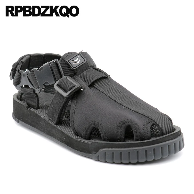 Мужские дышащие кроссовки черные сандалии на плоской подошве Пляжная спортивная