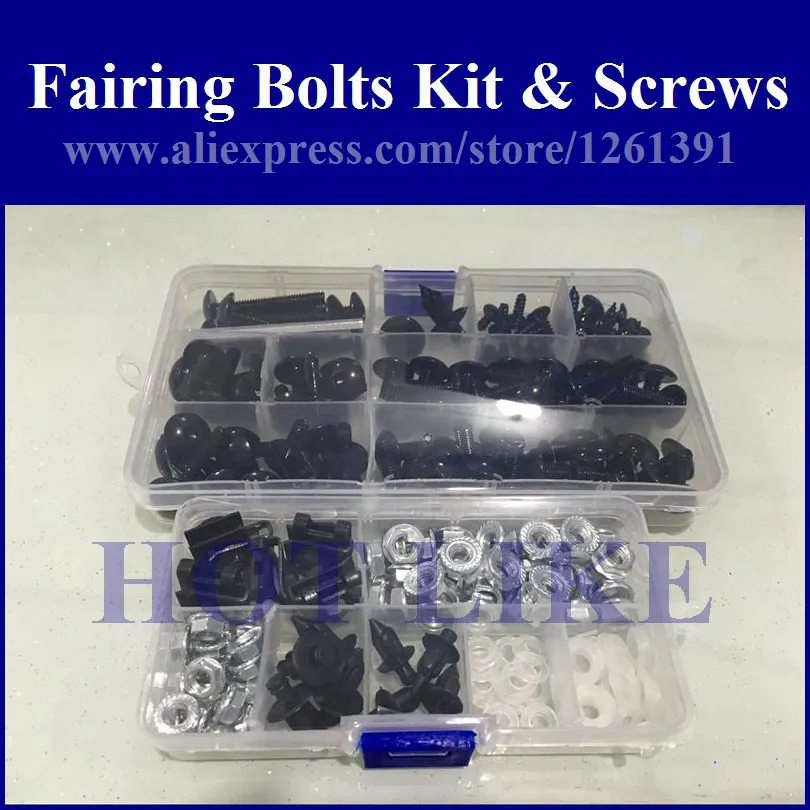 

Fairing bolts kit screws for Kawasaki NINJA ZX 12R 2000 2001 ZX12R 00 01 ZX-12R fairing screw bolts Black Silver HOTLIKE 1 set