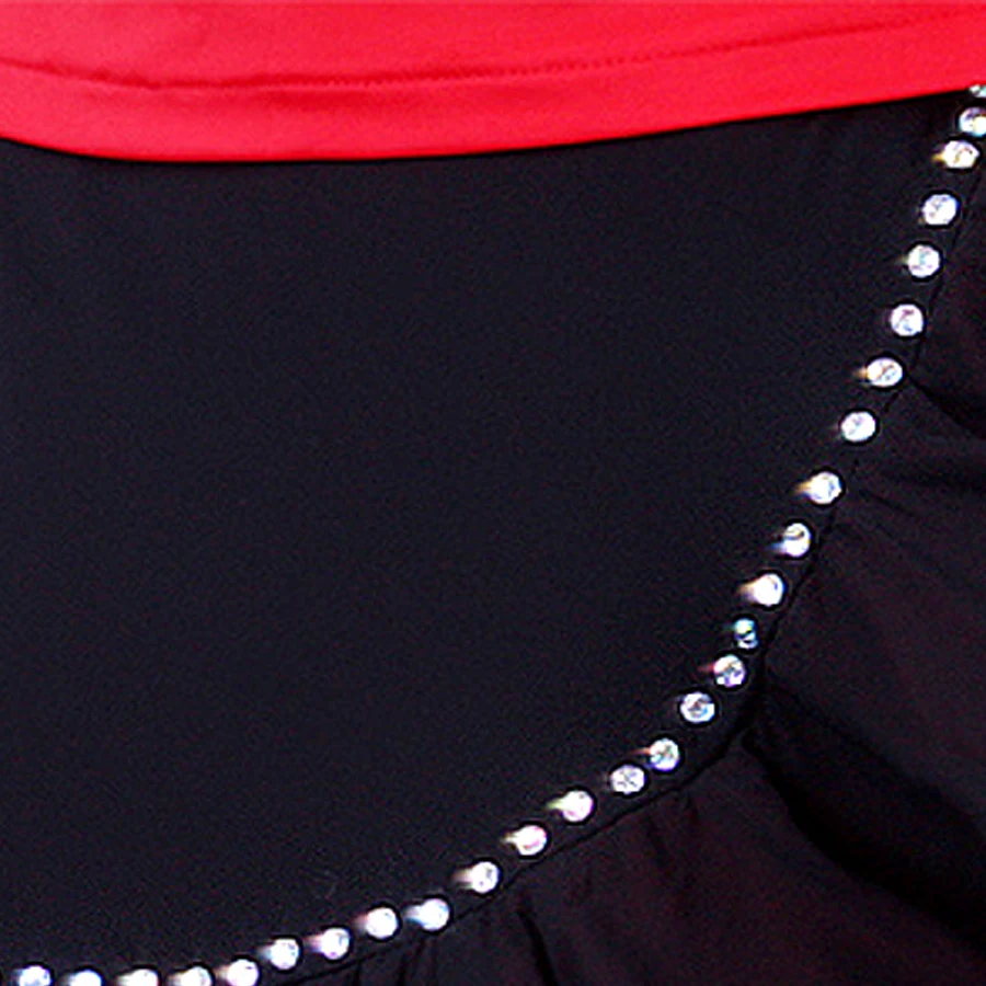 Женские юбки для латиноамериканских танцев Стразы выступлений/тренировок ча