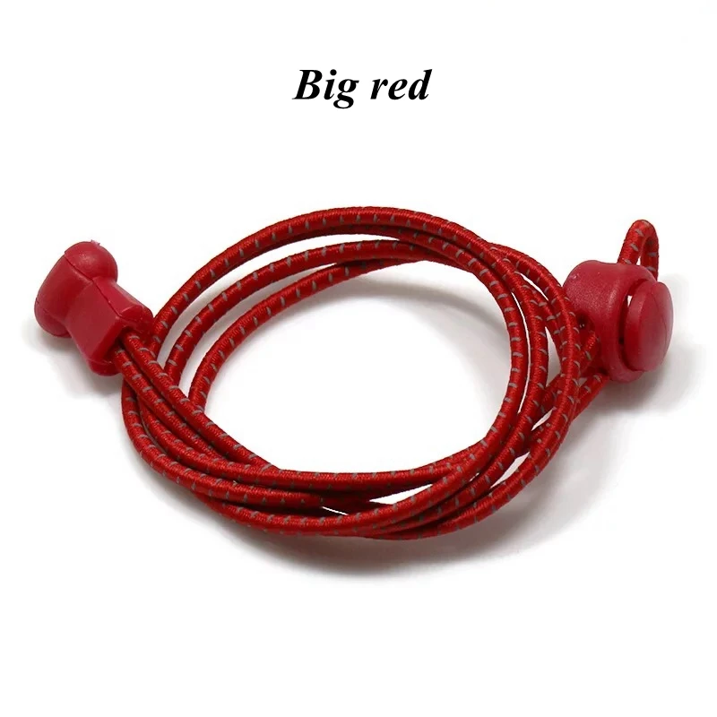 Big red 1 пара Светоотражающие эластичные шнурки, растягивающиеся шнурки для обуви, фирменные шнурки без завязок, уличные кроссовки, кружевные аксессуары для обуви, кружевные шнурки - Цвет: Big red