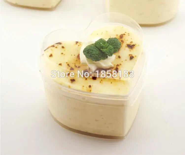 

50pcs/lot 4OZ Hard Plastic Disposable Dessert Cake Cup With Lid Small 120ml Mini Cube Cup Fit Party Wedding Party