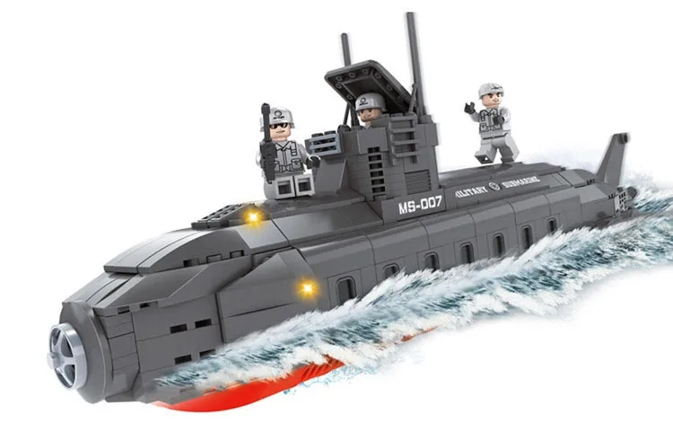 Строительный набор сделай сам Совместимость с lego city submariner 570 3D блоки модель