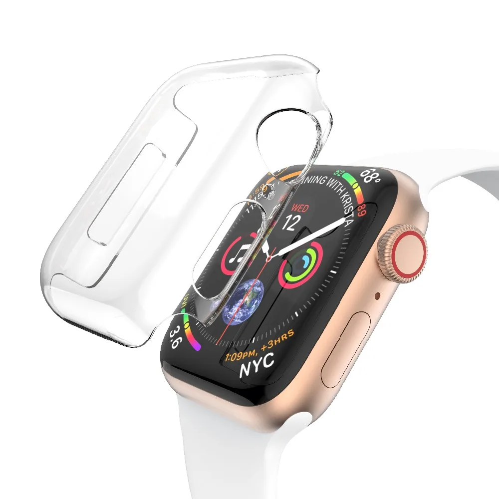 Чехол для apple watch 4 3 чехол iwatch band 42 мм 38 44 40 прозрачная защитная пленка