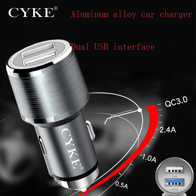 CYKE 2USB автомобильное зарядное устройство для телефона новинка QC3.0 Быстрая зарядка