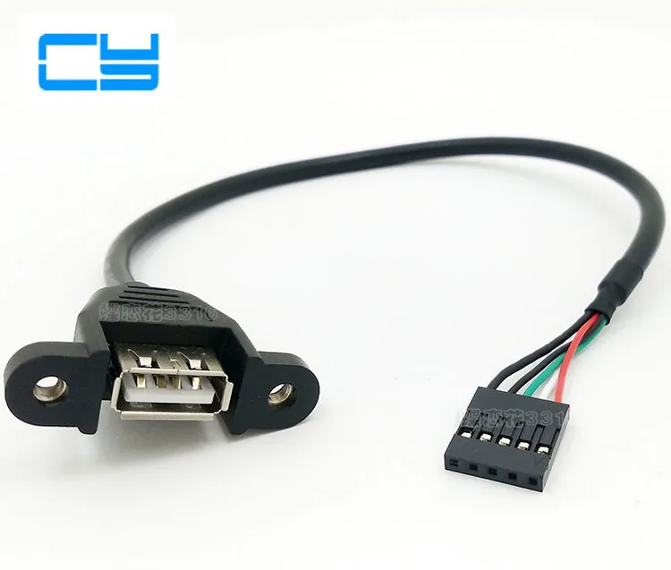 

5 шт. 30 см 50 см USB 2,0 A Панельное крепление гнездовые разъемы для головки 5-контактный гнездовой кабель Dupont