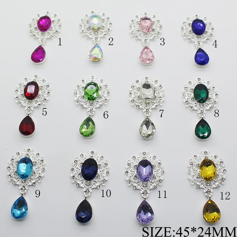 Стеклянные пуговицы ZMASEY смешанных цветов 5 шт./лот 24*45 мм металлические сплав